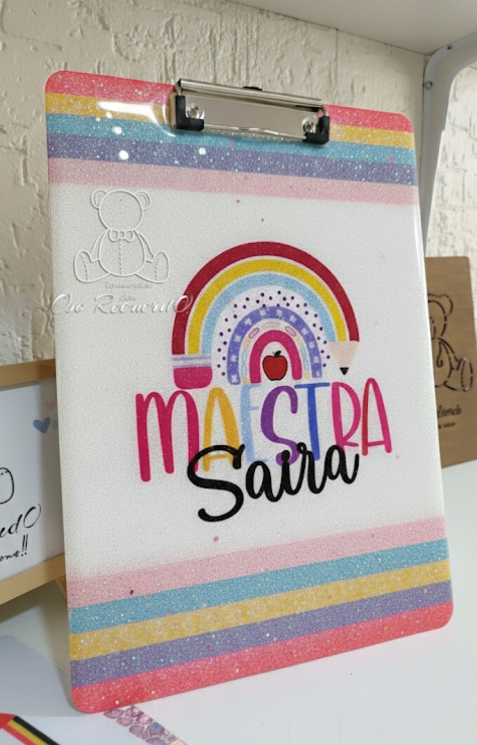Tabla pisa papel 1 pieza 🖍️✏️🌈🍎